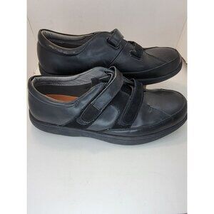 King Size Black Double Hook and Loop Mens shoes Size 16W Leather